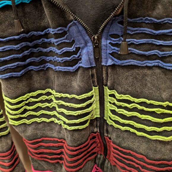 Distressed Bohemian Zip-up Hoodie - Picture 2 of 5